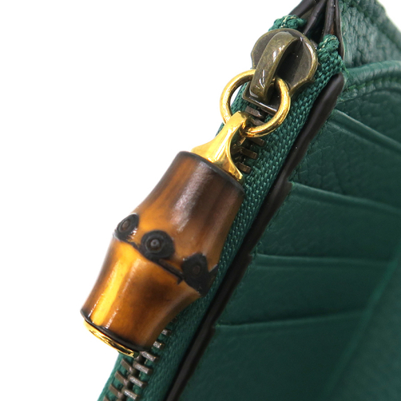 Gucci Bamboo Double G Medium Wallet Green - Picture 9 of 9
